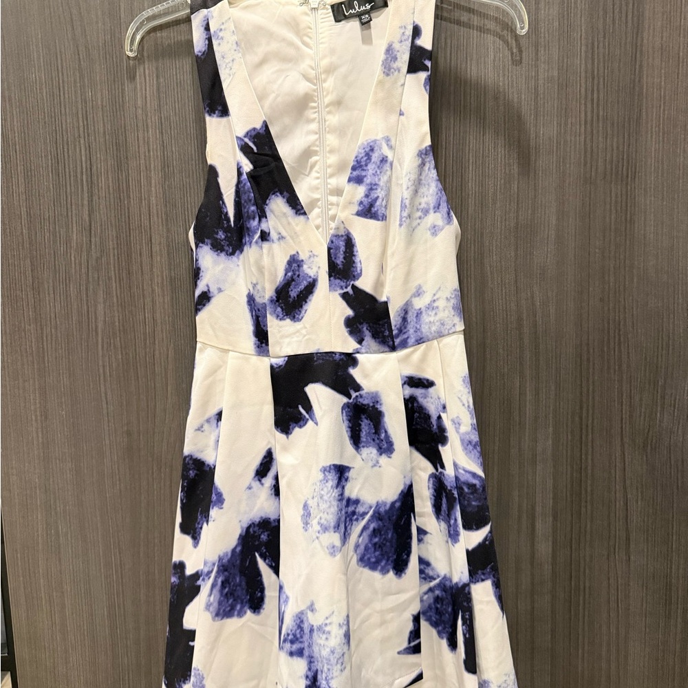 Lulu's Blue Halter Sundress for Wedding Guest